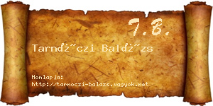Tarnóczi Balázs névjegykártya